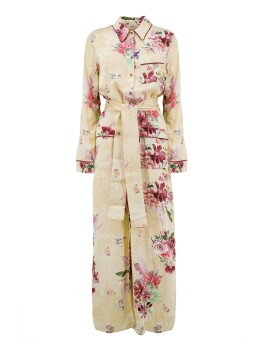 Long shirt dress with flowers