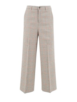 Pantaloni fantasia check modello crop