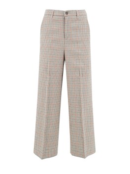 Pantaloni fantasia check modello crop