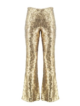 Full sequin flared trousers