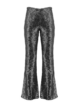 Full sequin flared trousers