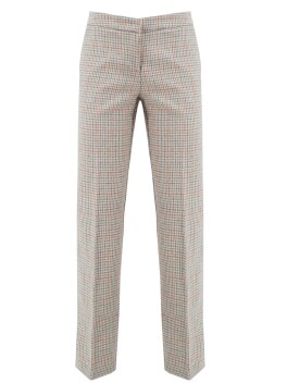 Check patterned wool trousers