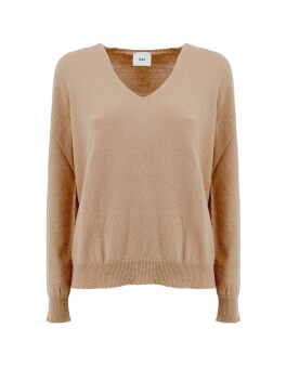 V-neck sweater in mixed wool and cashmere