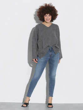 Maglione scollo a V in lana merinos extrafine - 3