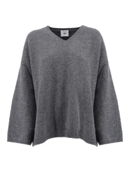 V-neck sweater in extrafine merino wool