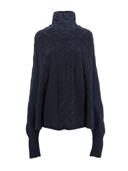 Wool and cashmere blend knitted cape