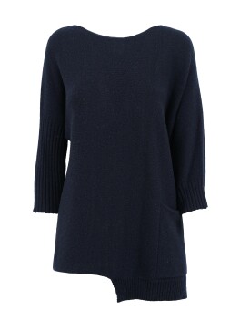 Asymmetrical maxipull in wool and cashmere