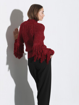 Maglioncino lurex con frange - 3