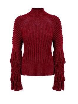 Lurex sweater with fringes
