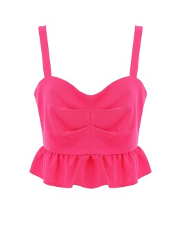 Crop top con rouche