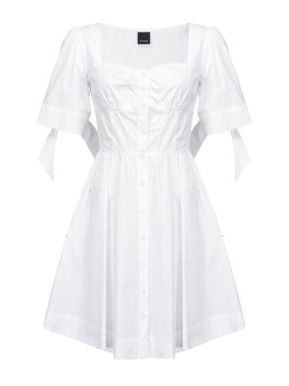 Shirt dress with knots on the sleeves
