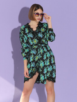 Floral dress with belt - 3