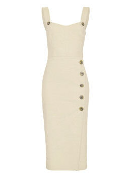 Sheath dress in linen canvas