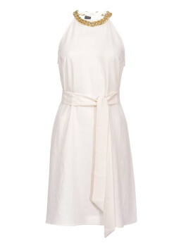 Halter dress with chain