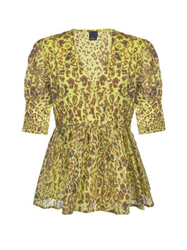 Macula print ramie blouse