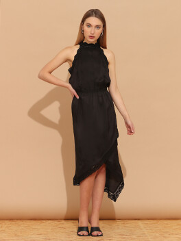 Midi wrap dress in habutai - 3