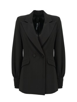Two-button blazer with soft sleeves
