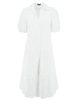 Openwork cotton shirt dress