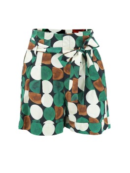 Macro polka dot cotton shorts