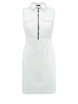 Vestito smanicato in cotone satin