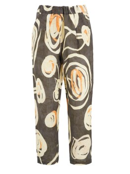 Patterned linen trousers