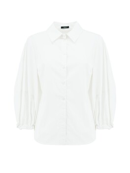 Cotton shirt with puff sleeves