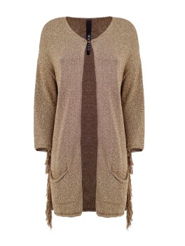 Lurex cardigan with fringes