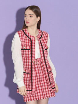 Gilet in stuoia macrocheck - 3