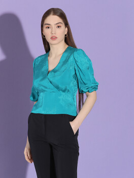 Blusa jacquard floreale - 3