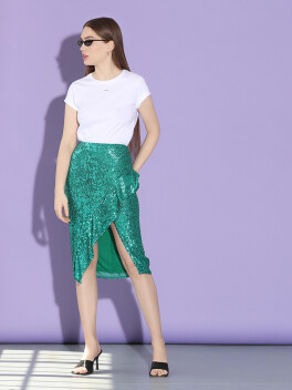 Square sequin midi skirt - 3
