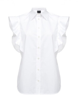 Sleeveless shirt with ruffles