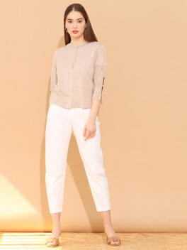 Cardigan modello giacchino con spacchi - 3