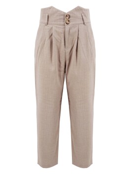 High-waisted trousers with buttons