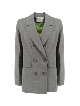Prince of Wales patterned double-breasted blazer