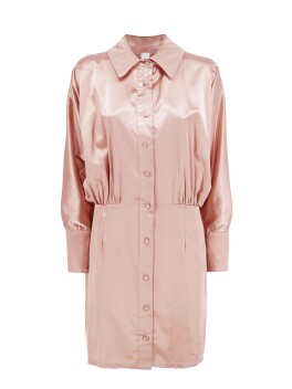 Satin-effect shirt dress