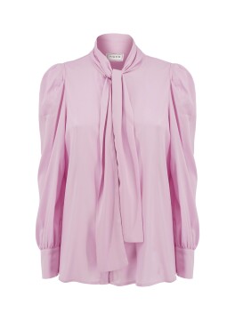 Blusa con fusciacca al collo