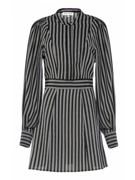 Laminated striped dress