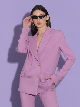 Double-breasted blazer in crepe - 3