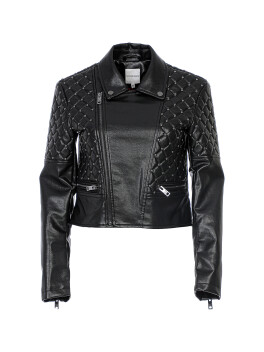 Quilted faux leather jacket