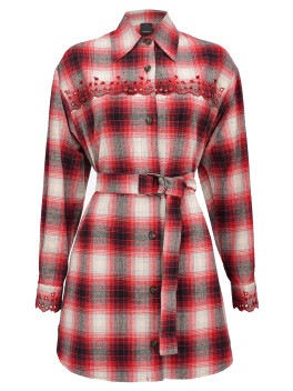 Short check shirt dress