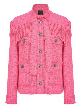 Giacca in tweed con frange