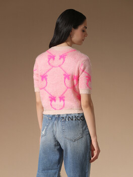 Maglia corta jacquard monogram - 3