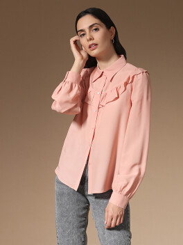 Blouse in habutai with ruffles - 3