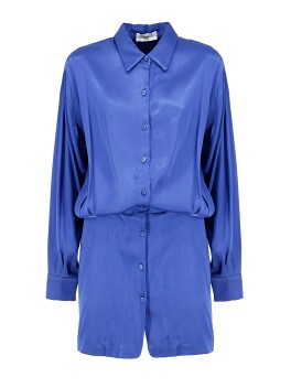 Satin shirt dress