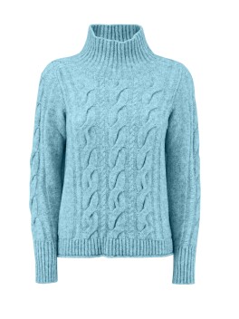 Yack-blend sweater with braids