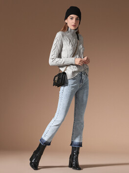 Yack-blend sweater with braids - 3