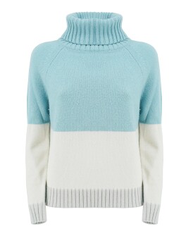 Cashmere blend inlay turtleneck