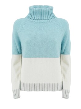 Cashmere blend inlay turtleneck