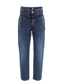 Jeans modello Mom con doppia cinta