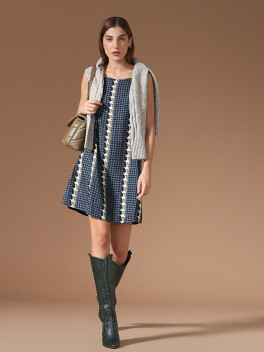 Houndstooth patterned dress - 3